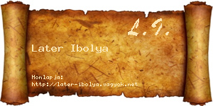 Later Ibolya névjegykártya